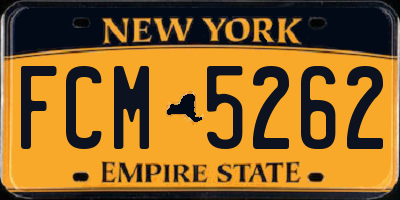 NY license plate FCM5262