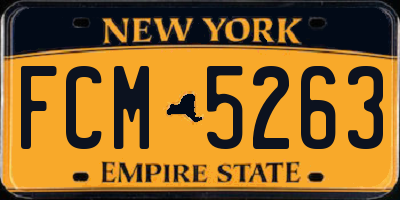 NY license plate FCM5263