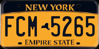NY license plate FCM5265
