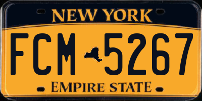 NY license plate FCM5267