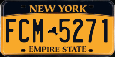 NY license plate FCM5271