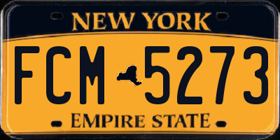 NY license plate FCM5273