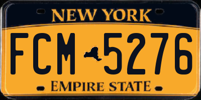 NY license plate FCM5276