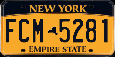 NY license plate FCM5281