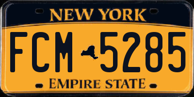 NY license plate FCM5285