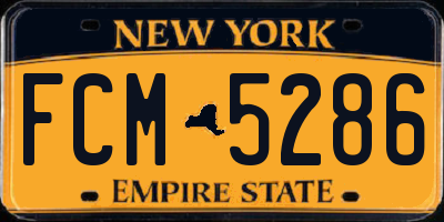 NY license plate FCM5286