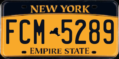 NY license plate FCM5289