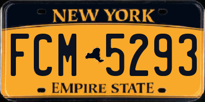 NY license plate FCM5293