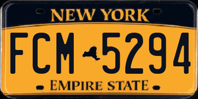 NY license plate FCM5294