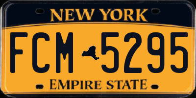 NY license plate FCM5295