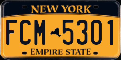 NY license plate FCM5301