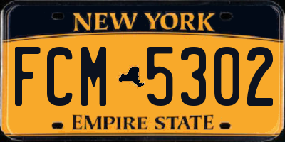 NY license plate FCM5302