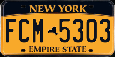 NY license plate FCM5303