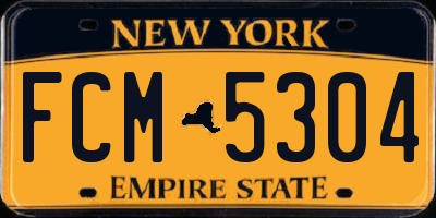 NY license plate FCM5304