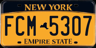 NY license plate FCM5307