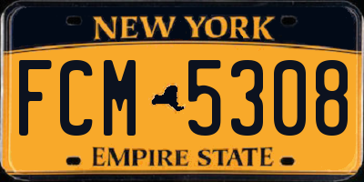 NY license plate FCM5308