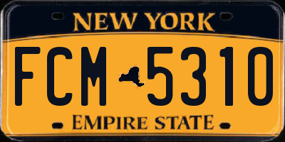 NY license plate FCM5310