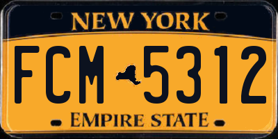 NY license plate FCM5312