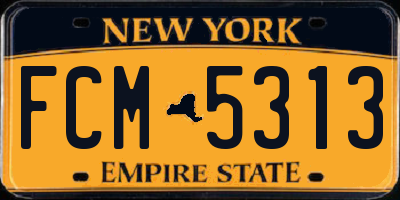 NY license plate FCM5313