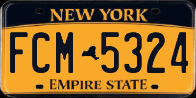NY license plate FCM5324