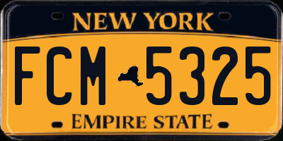 NY license plate FCM5325