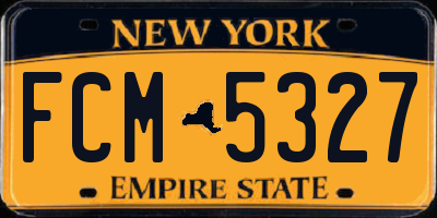 NY license plate FCM5327