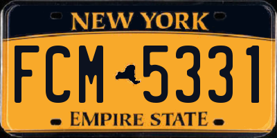 NY license plate FCM5331