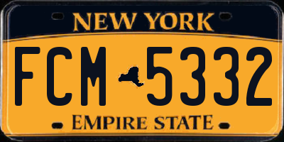 NY license plate FCM5332