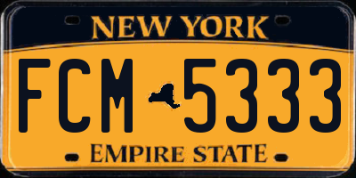 NY license plate FCM5333