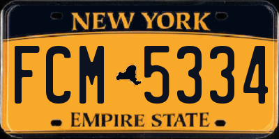 NY license plate FCM5334