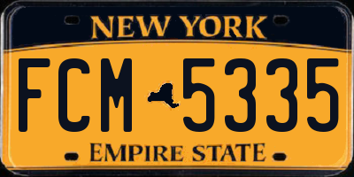NY license plate FCM5335