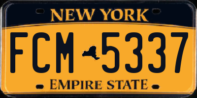 NY license plate FCM5337
