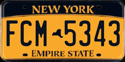 NY license plate FCM5343