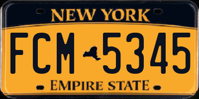 NY license plate FCM5345