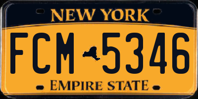 NY license plate FCM5346