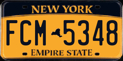 NY license plate FCM5348