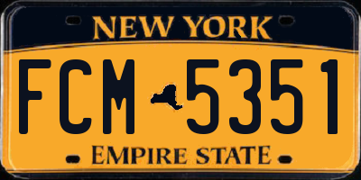 NY license plate FCM5351