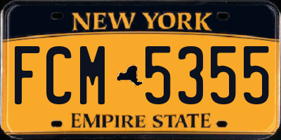 NY license plate FCM5355