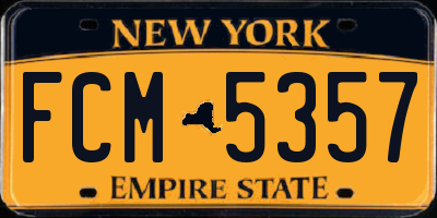 NY license plate FCM5357