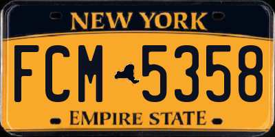 NY license plate FCM5358