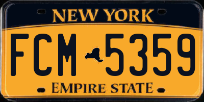 NY license plate FCM5359