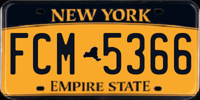 NY license plate FCM5366