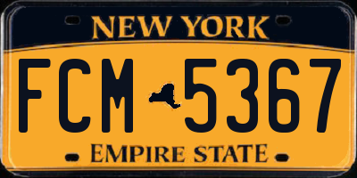 NY license plate FCM5367