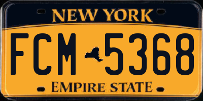 NY license plate FCM5368