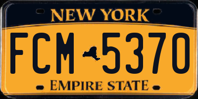 NY license plate FCM5370
