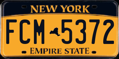 NY license plate FCM5372