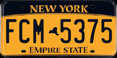 NY license plate FCM5375