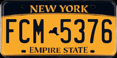 NY license plate FCM5376