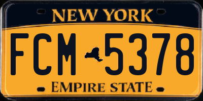 NY license plate FCM5378