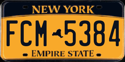 NY license plate FCM5384
